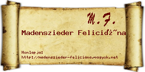 Madenszieder Feliciána névjegykártya